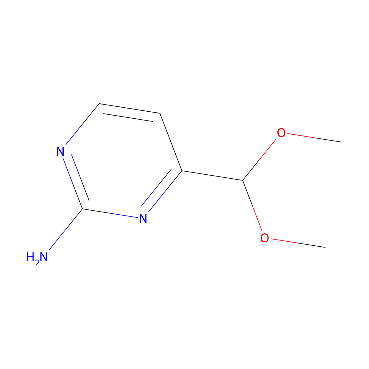 4-(Dimethoxymethyl)pyrimidin-2-amine molecular structure, CAS 165807-05-6