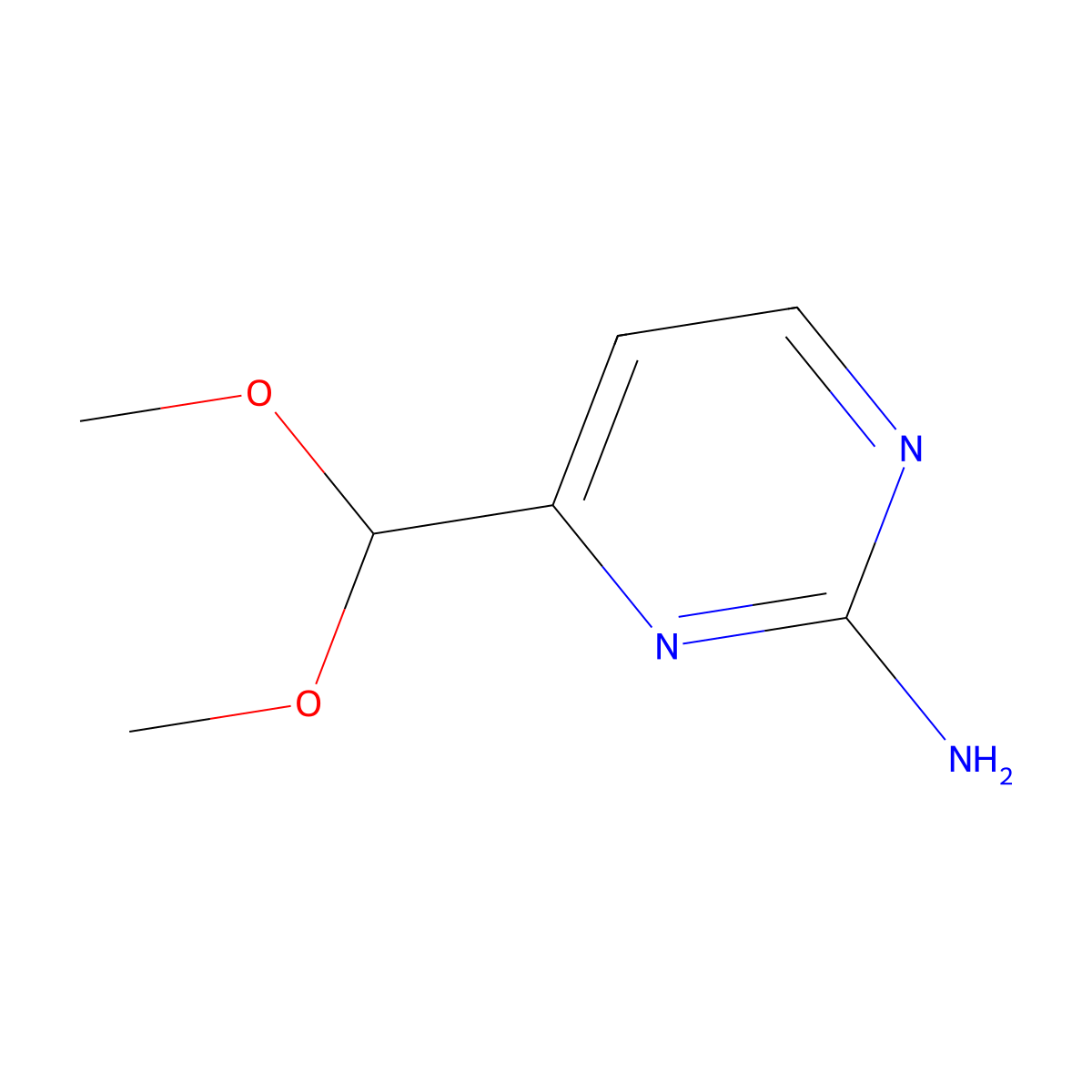 4-(Dimethoxymethyl)pyrimidin-2-amine molecular structure, CAS 165807-05-6