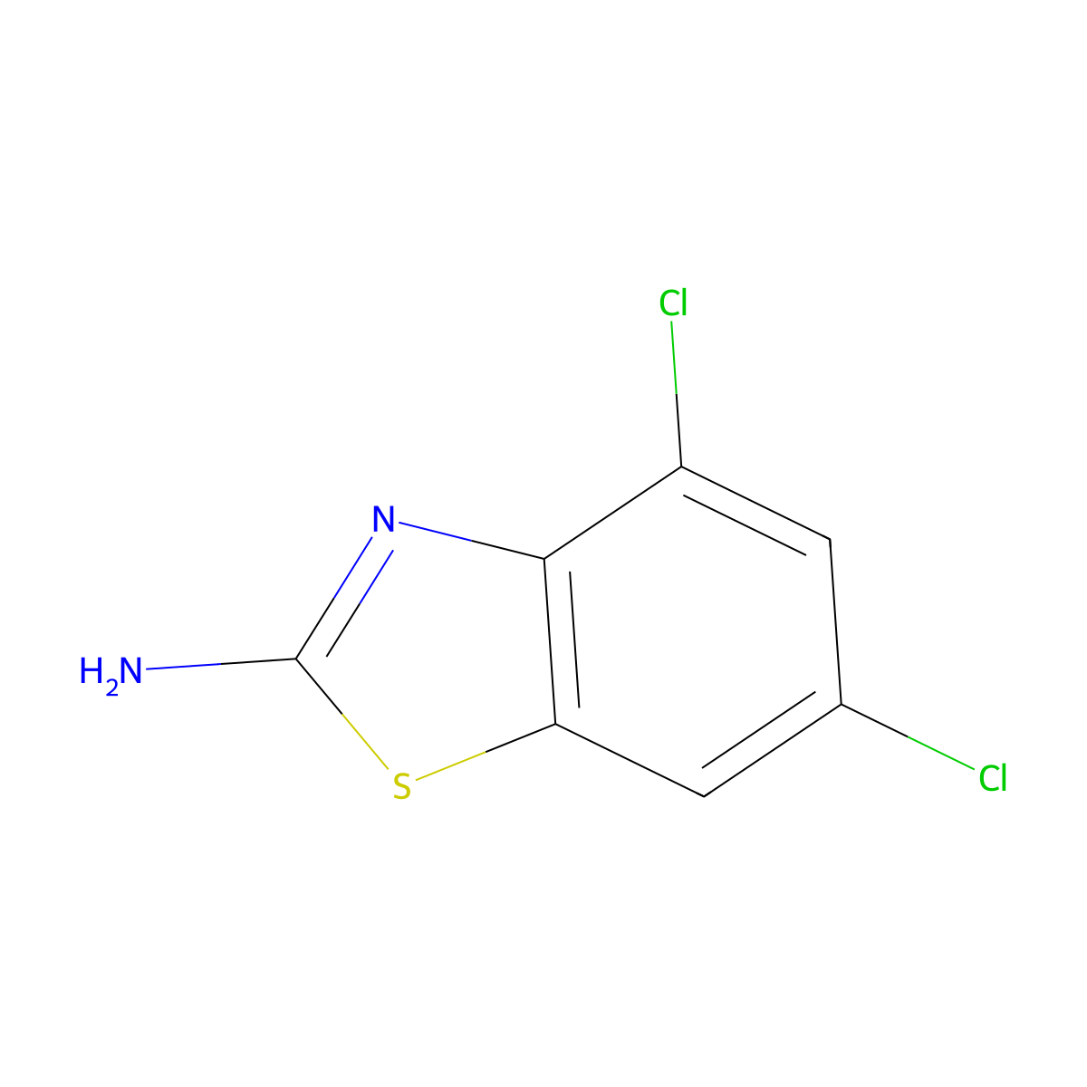 2-Benzothiazolamine, dichloro- molecular structure, CAS 16582-59-5