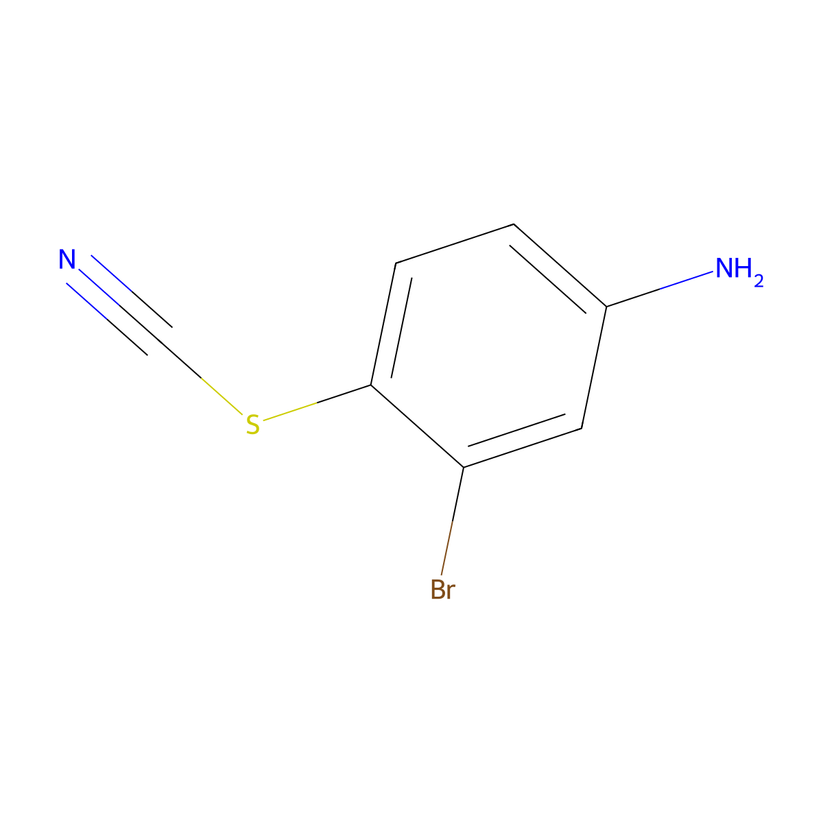 3-Bromo-4-thiocyanatoaniline molecular structure, CAS 16582-78-8