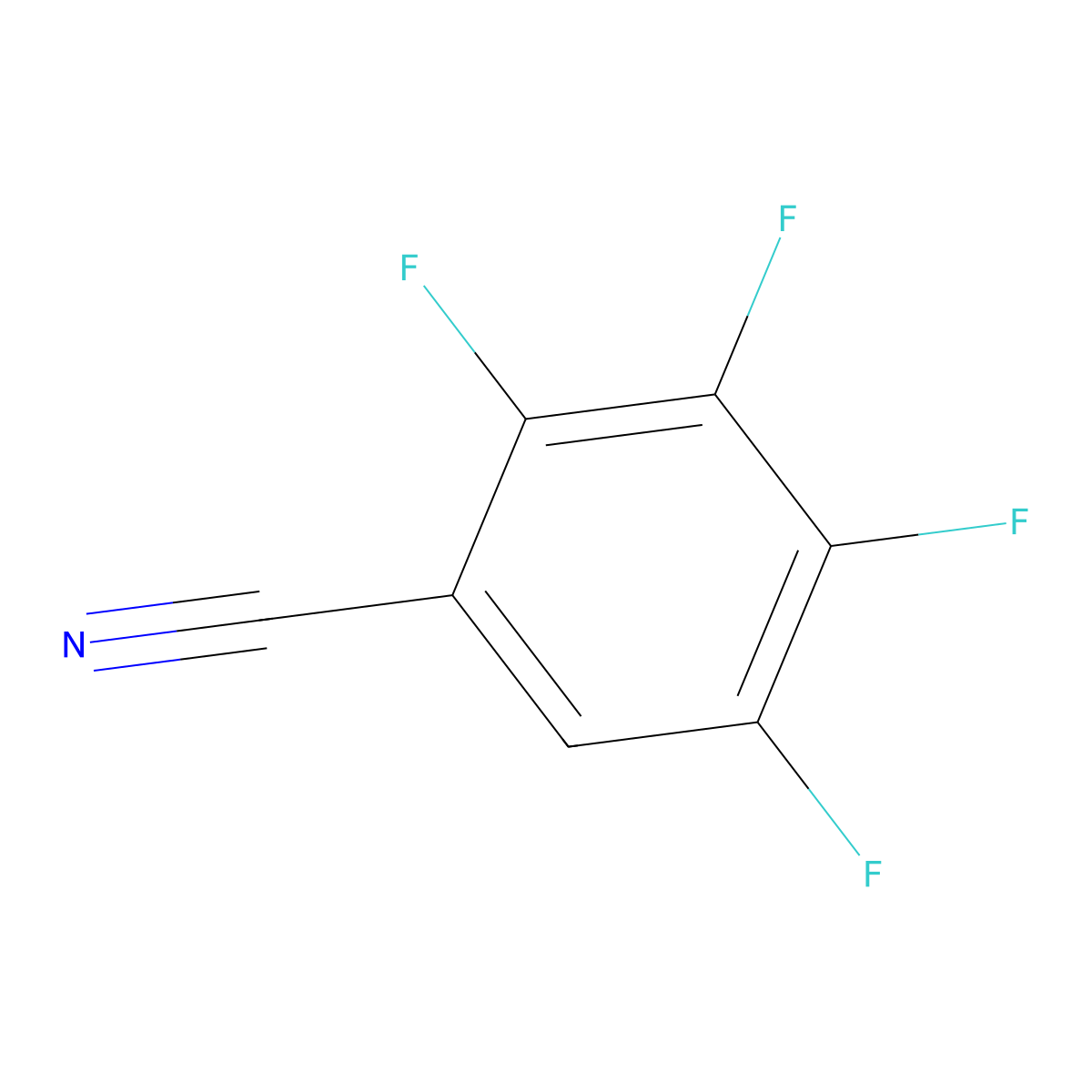 2,3,4,5-Tetrafluorobenzonitrile molecular structure, CAS 16582-93-7