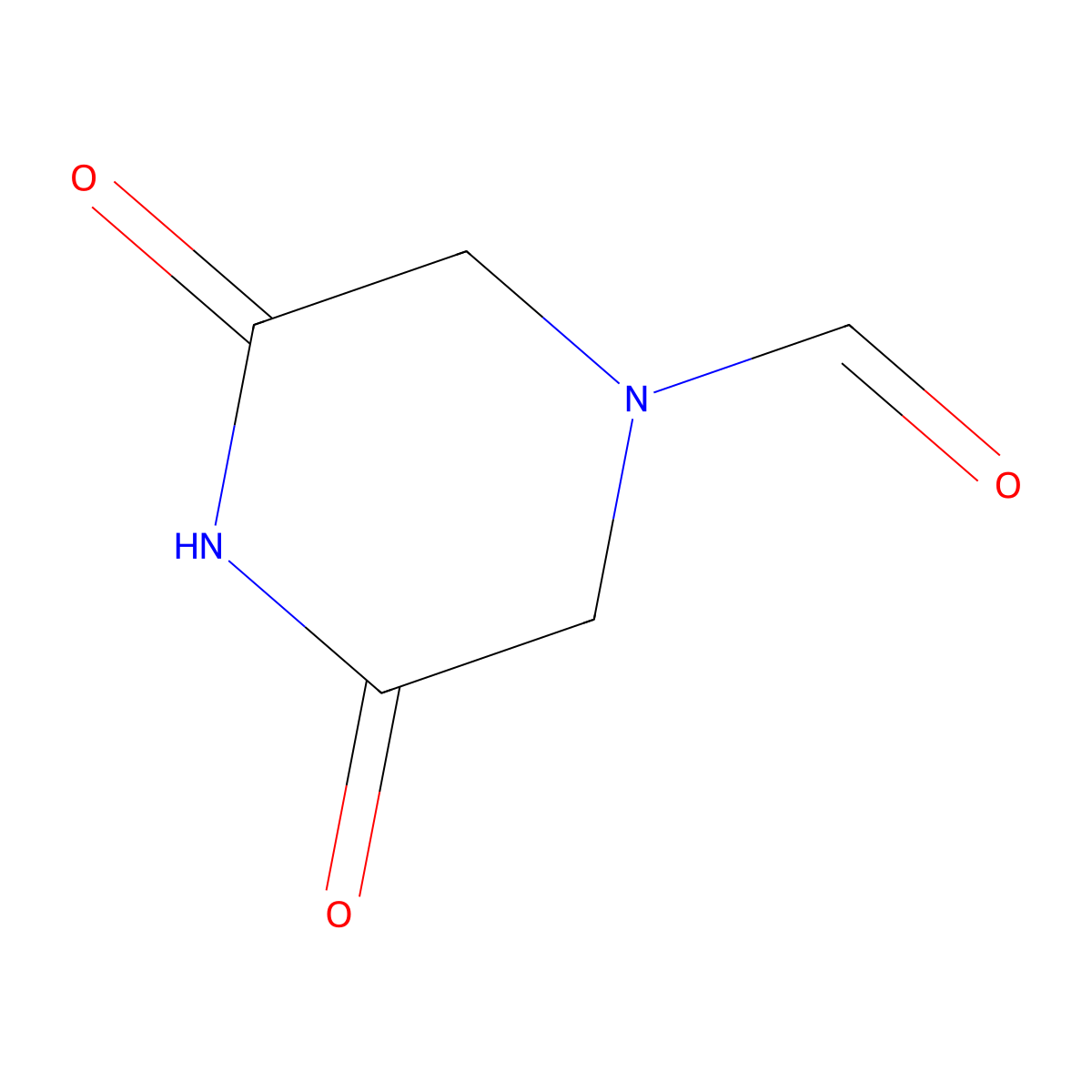 3,5-Dioxopiperazine-1-carbaldehyde molecular structure, CAS 165824-59-9