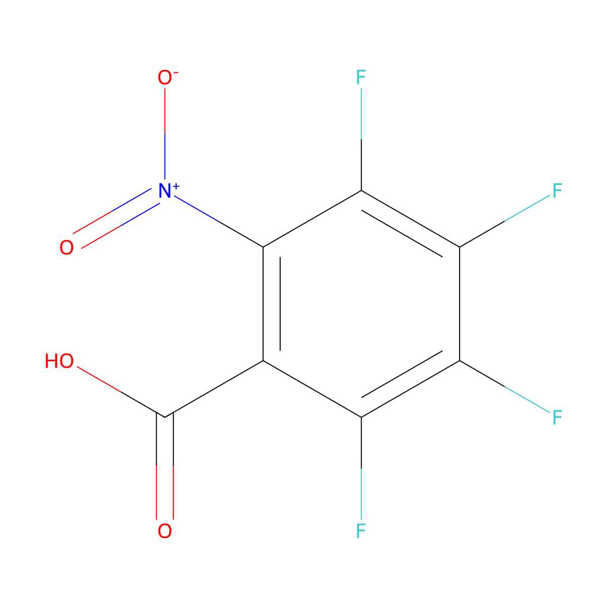 2,3,4,5-Tetrafluoro-6-nitrobenzoic acid molecular structure, CAS 16583-08-7