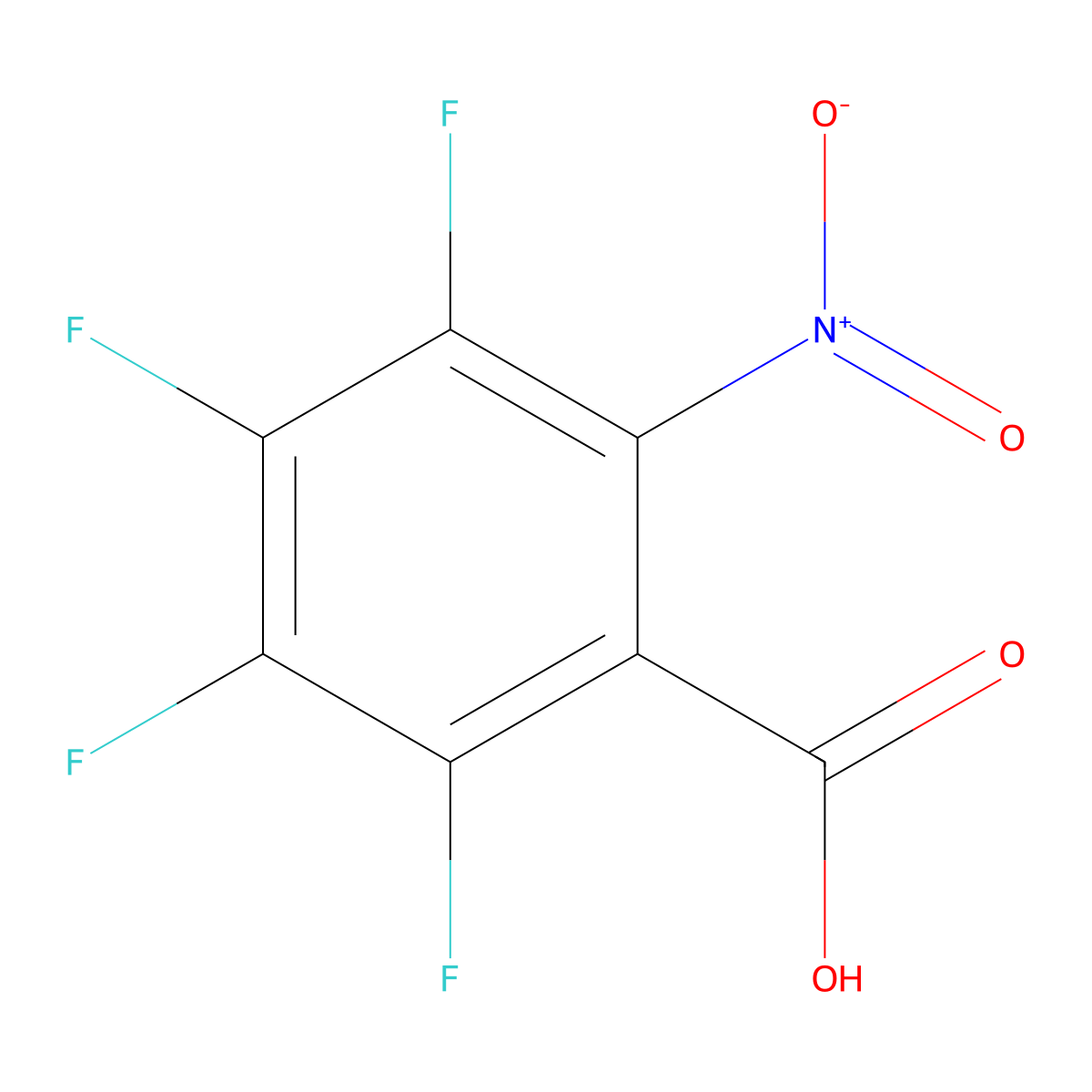 2,3,4,5-Tetrafluoro-6-nitrobenzoic acid molecular structure, CAS 16583-08-7