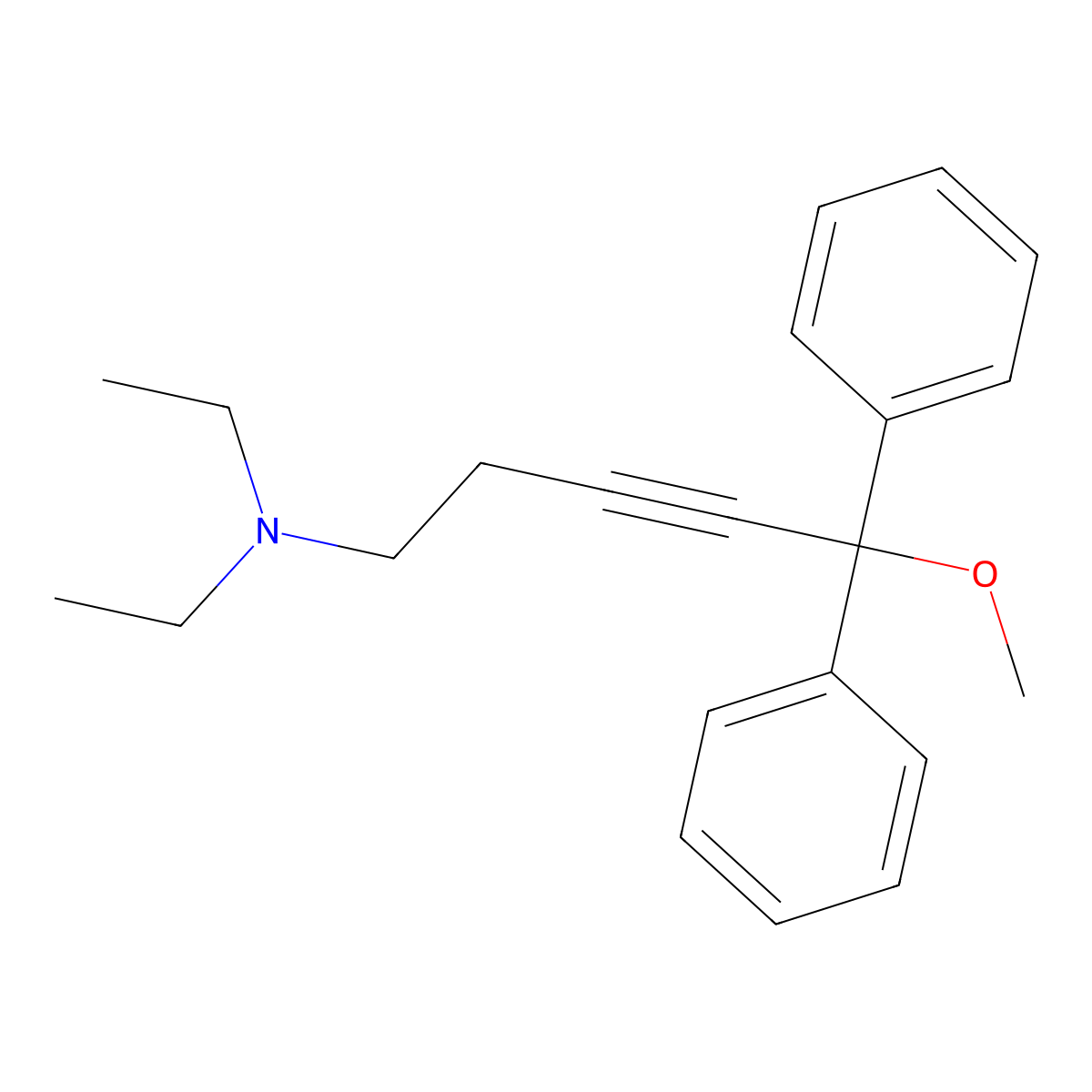 N,N-diethyl-5-methoxy-5,5-diphenylpent-3-yn-1-amine molecular structure, CAS 16583-22-5
