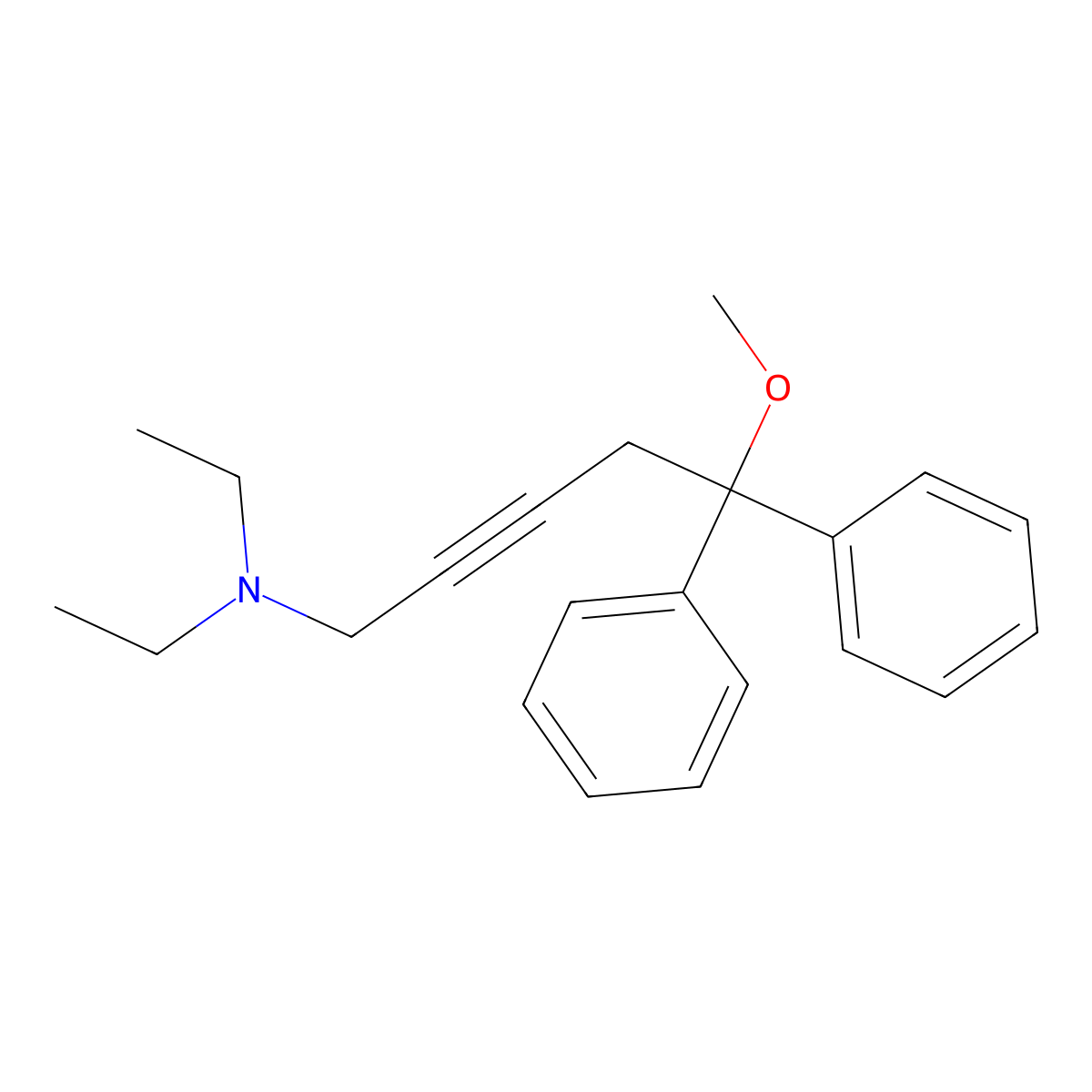 N,N-diethyl-5-methoxy-5,5-diphenylpent-2-yn-1-amine molecular structure, CAS 16583-26-9