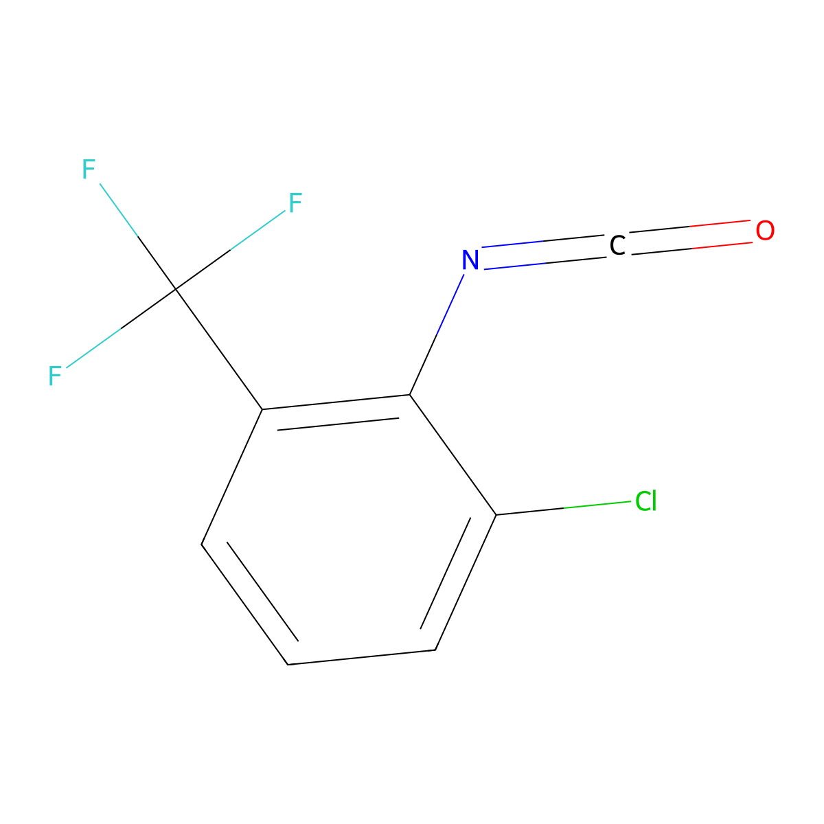 2-Chloro-6-(trifluoromethyl)phenyl isocyanate molecular structure, CAS 16583-76-9
