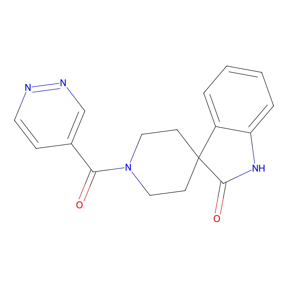1'-(Pyridazine-4-carbonyl)spiro[indoline-3,4'-piperidin]-2-one molecular structure, CAS 1658415-29-2