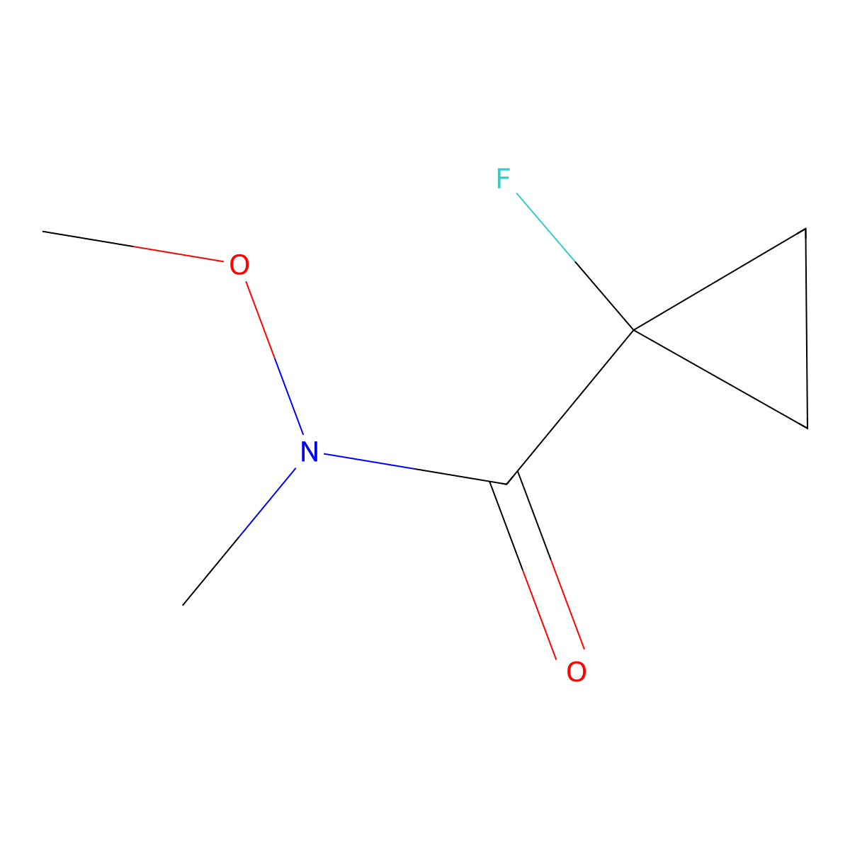 1-fluoro-N-methoxy-N-methylcyclopropanecarboxamide molecular structure, CAS 1658454-48-8