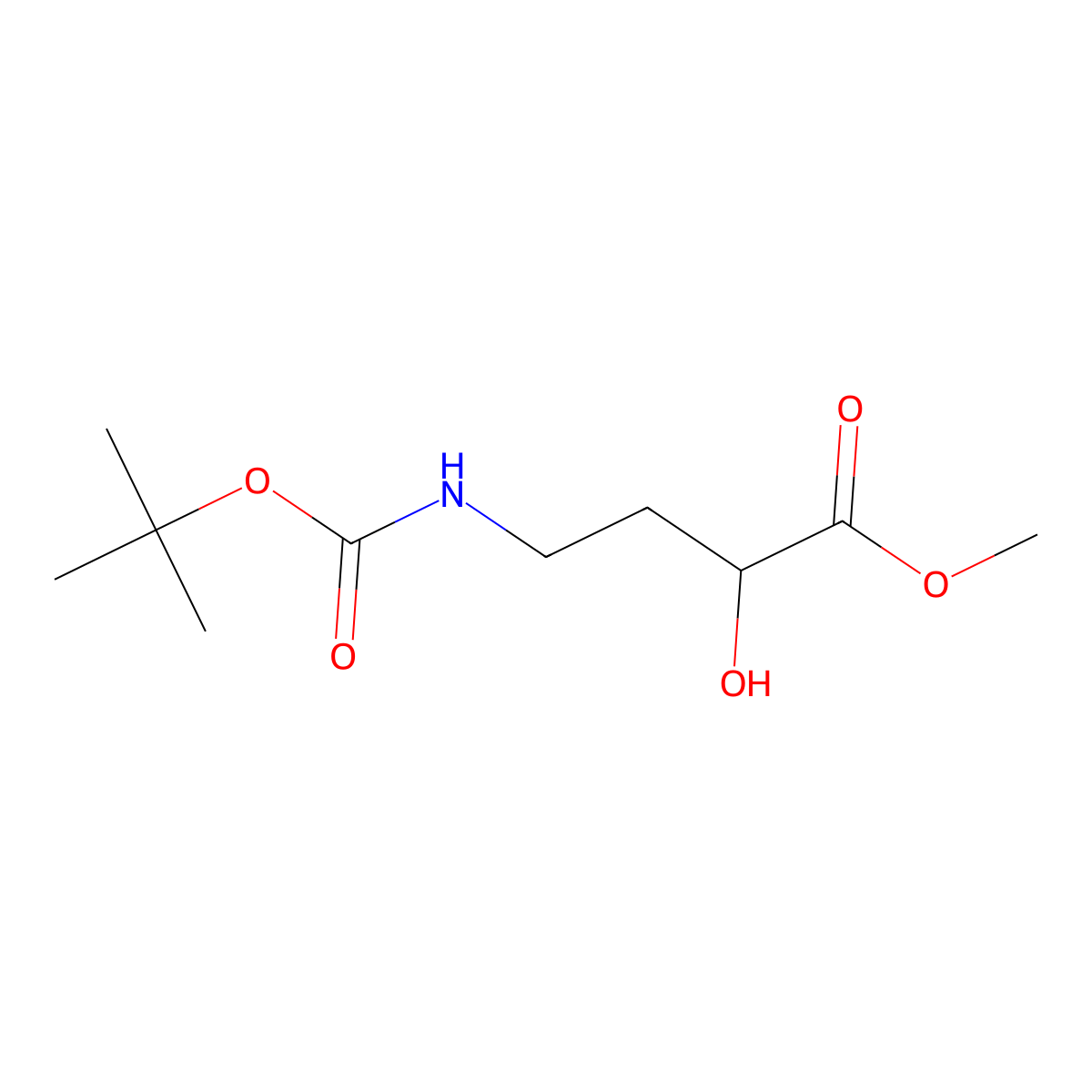 Methyl 4-((tert-butoxycarbonyl)amino)-2-hydroxybutanoate molecular structure, CAS 1658460-63-9