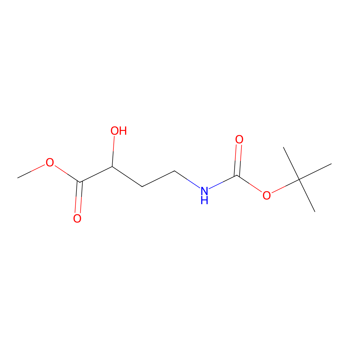 Methyl 4-((tert-butoxycarbonyl)amino)-2-hydroxybutanoate molecular structure, CAS 1658460-63-9