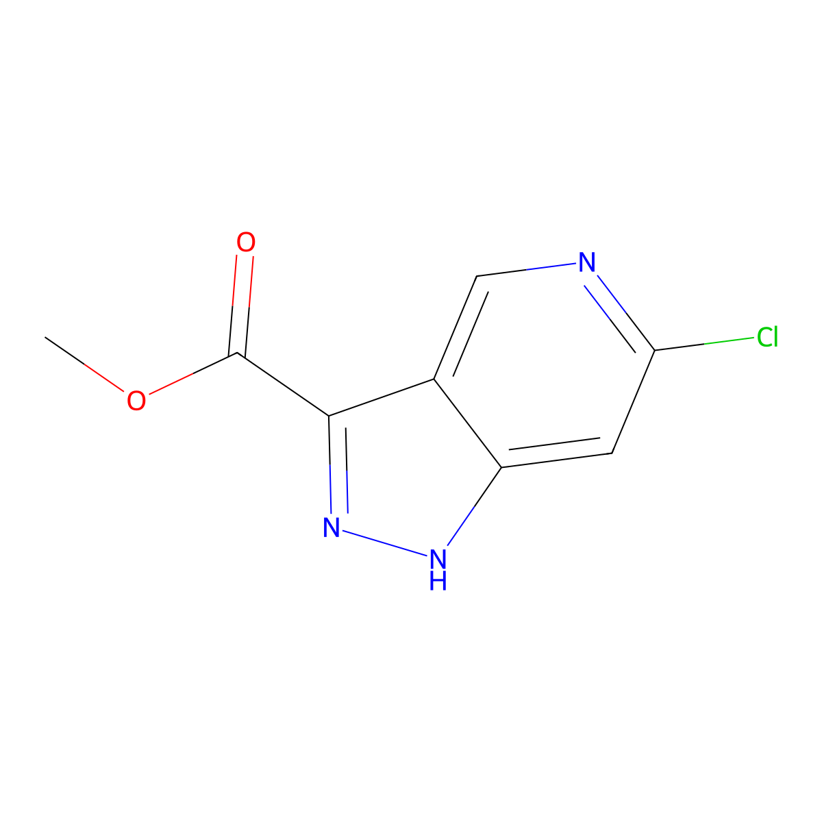 methyl 6-chloro-1H-pyrazolo[4,3-c]pyridine-3-carboxylate molecular structure, CAS 1658461-71-2