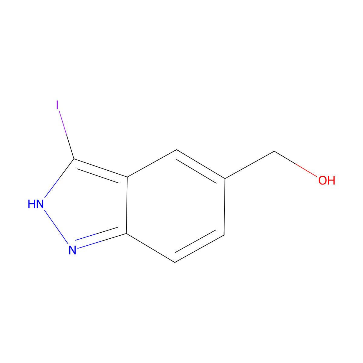 (3-iodo-1H-indazol-5-yl)methanol molecular structure, CAS 1658463-79-6