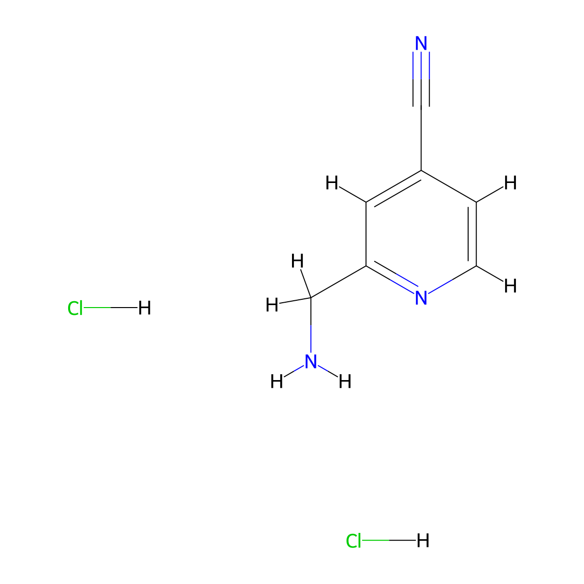 2-(Aminomethyl)pyridine-4-carbonitrile dihydrochloride molecular structure, CAS 1658465-26-9