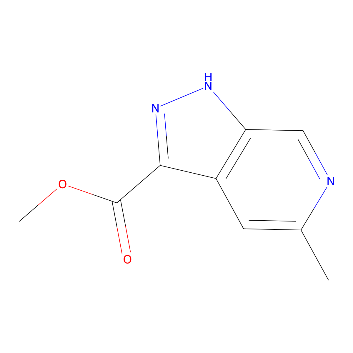 methyl 5-methyl-1H-pyrazolo[3,4-c]pyridine-3-carboxylate molecular structure, CAS 1658466-80-8