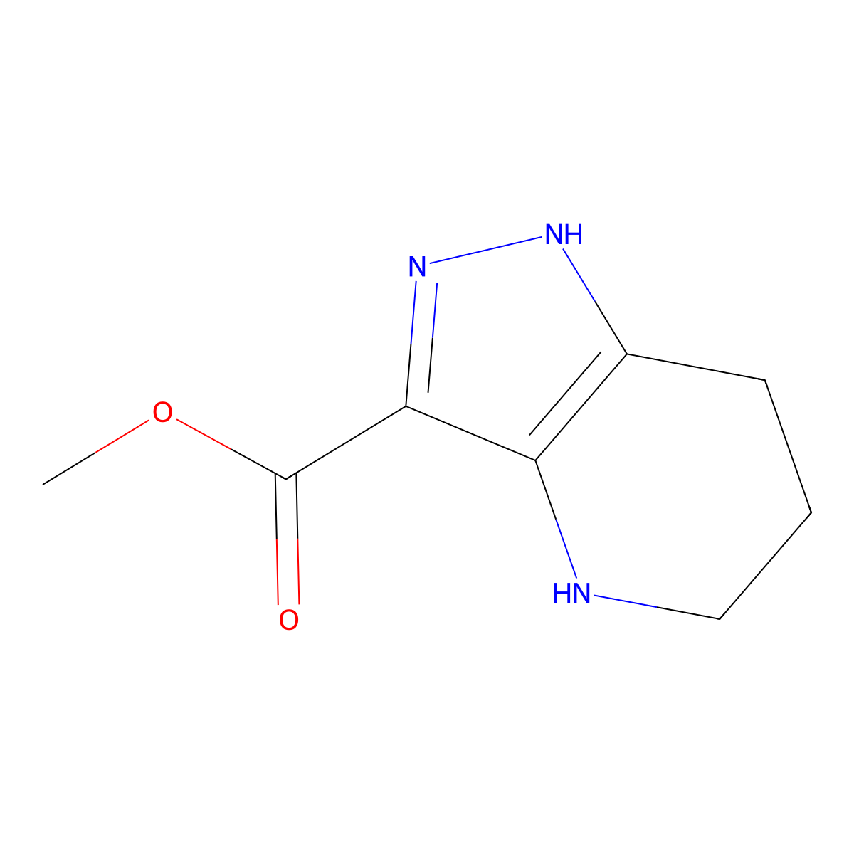methyl 1H,4H,5H,6H,7H-pyrazolo[4,3-b]pyridine-3-carboxylate molecular structure, CAS 1658466-87-5