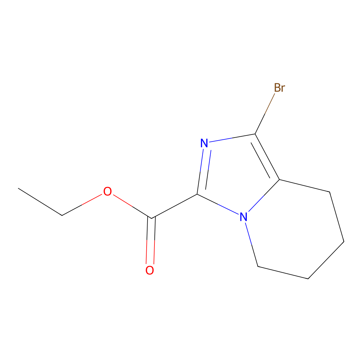 ethyl 1-bromo-5H,6H,7H,8H-imidazo[1,5-a]pyridine-3-carboxylate molecular structure, CAS 1658467-54-9