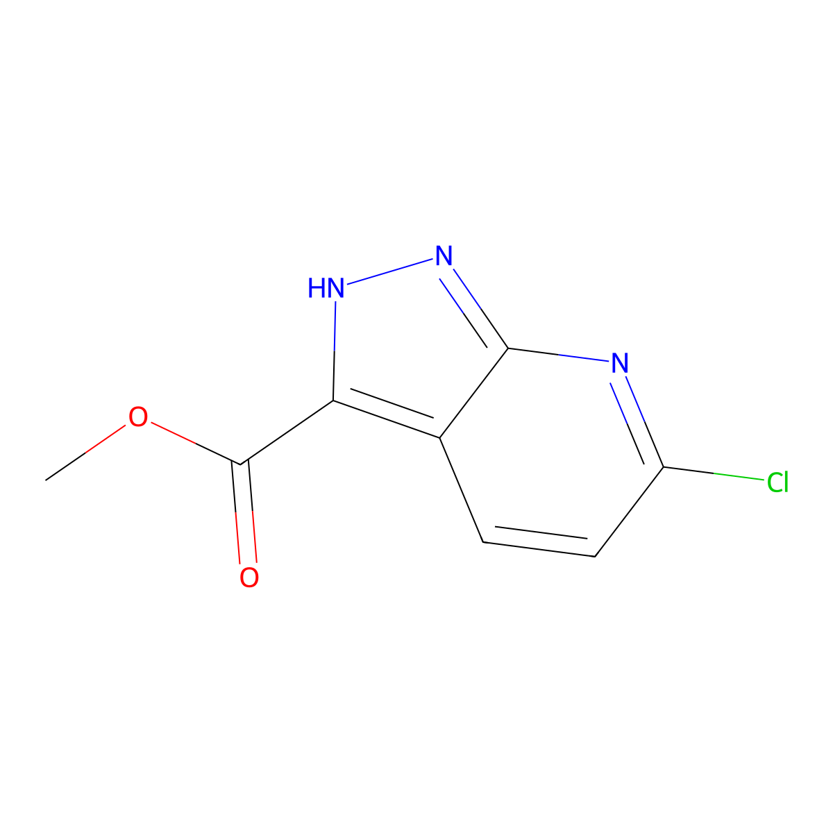 methyl 6-chloro-1H-pyrazolo[3,4-b]pyridine-3-carboxylate molecular structure, CAS 1658467-72-1