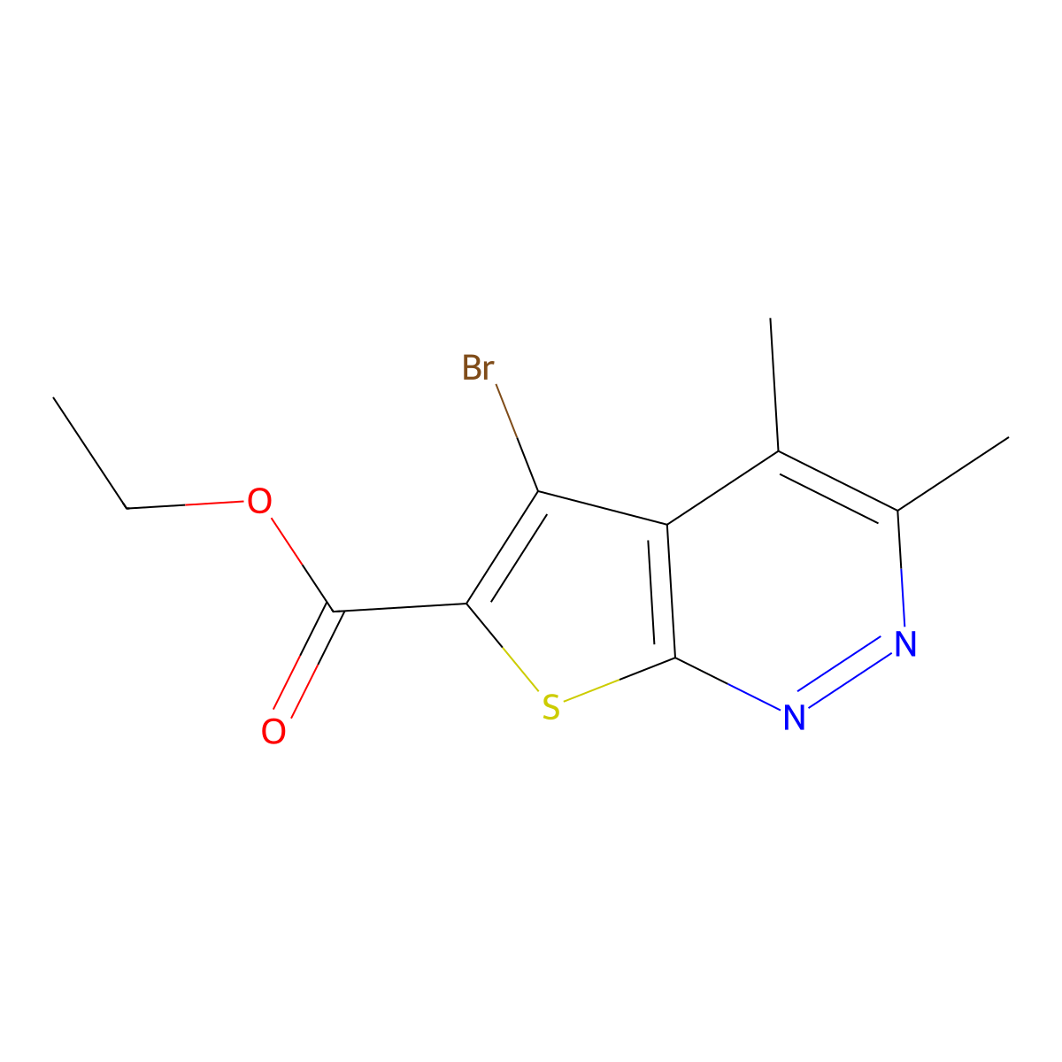 Ethyl 5-bromo-3,4-dimethylthieno[2,3-c]pyridazine-6-carboxylate molecular structure, CAS 1658478-81-9