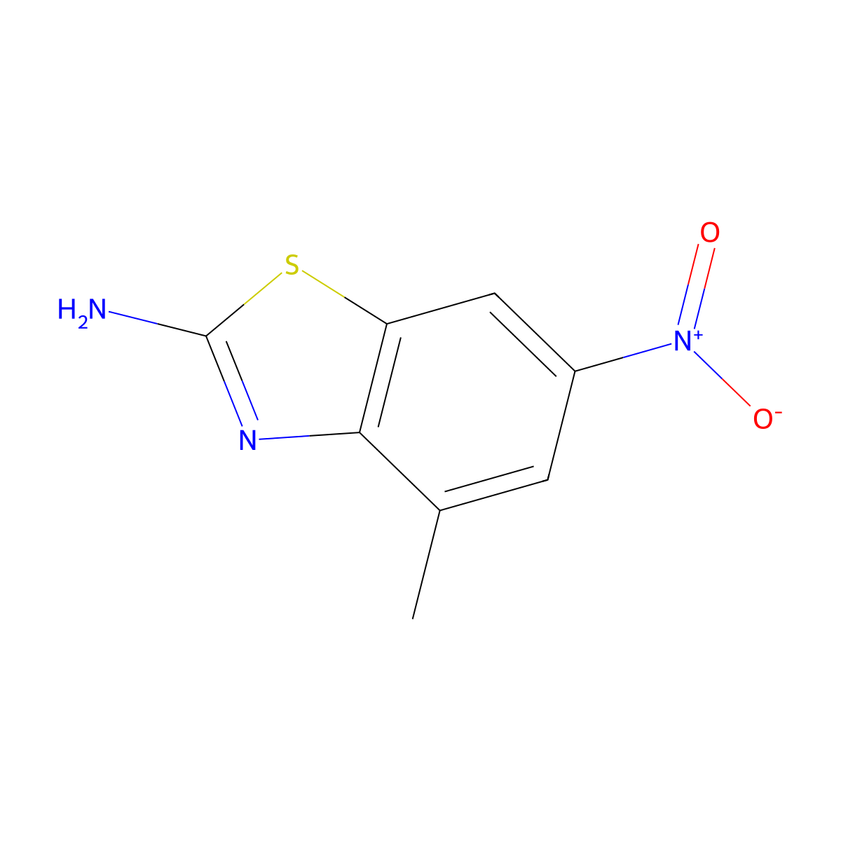 4-Methyl-6-nitro-benzothiazol-2-ylamine molecular structure, CAS 16586-51-9