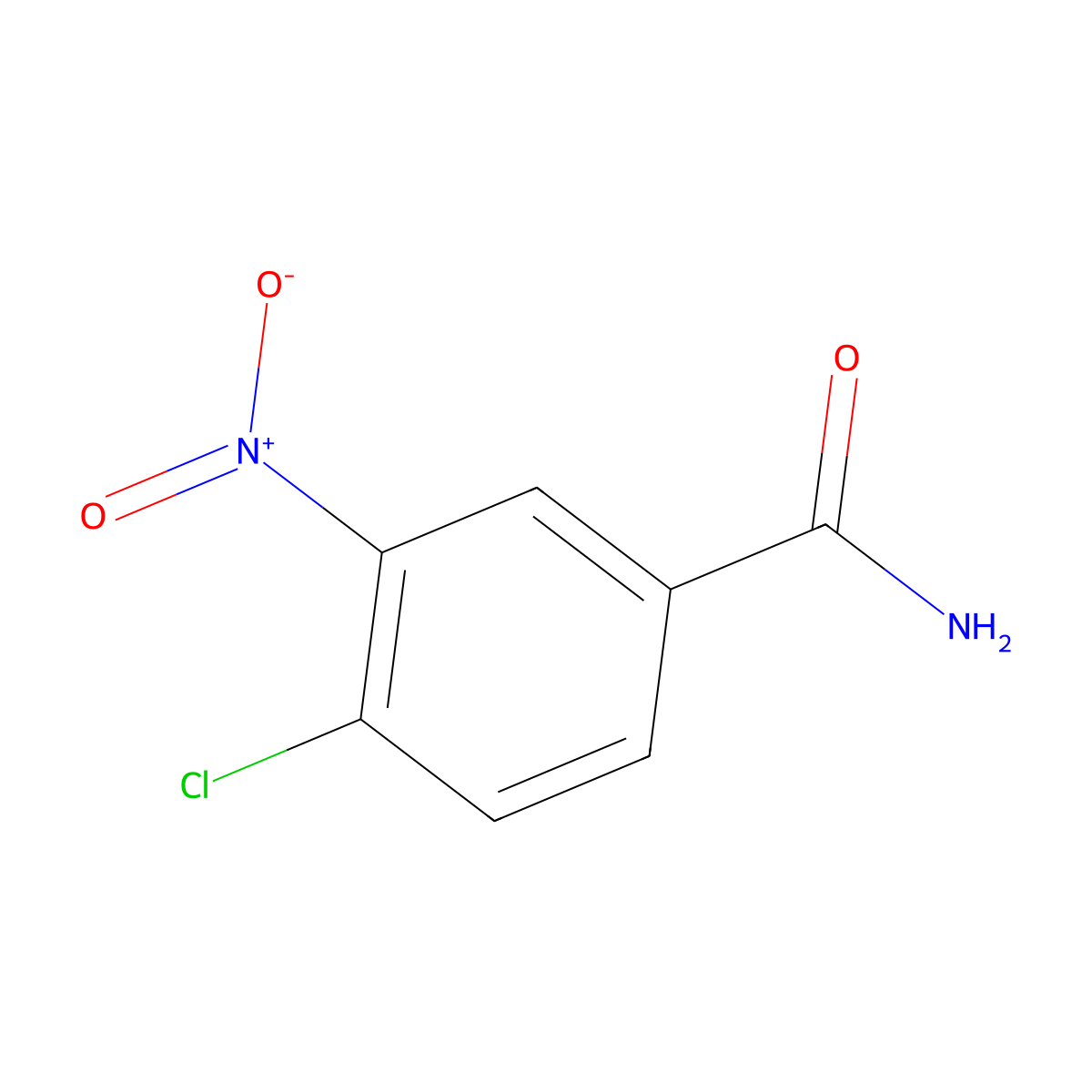 4-Chloro-3-nitrobenzamide molecular structure, CAS 16586-60-0