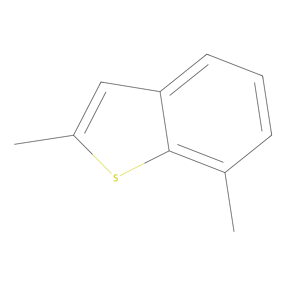 Benzo(b)thiophene, 2,7-dimethyl- molecular structure, CAS 16587-40-9