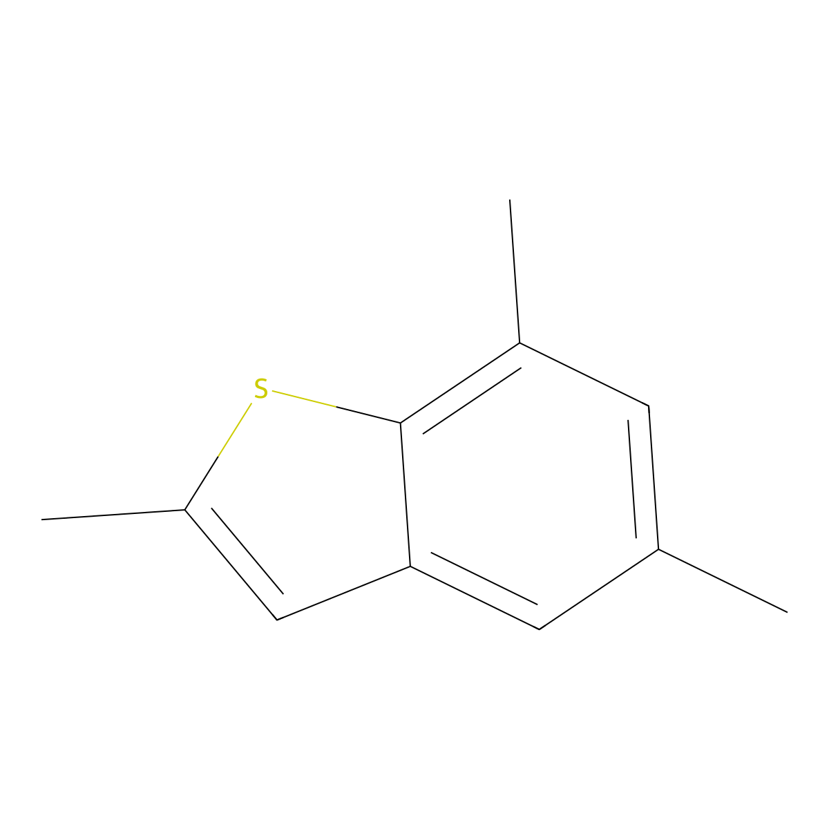 2,5,7-Trimethyl-1-benzothiophene molecular structure, CAS 16587-65-8