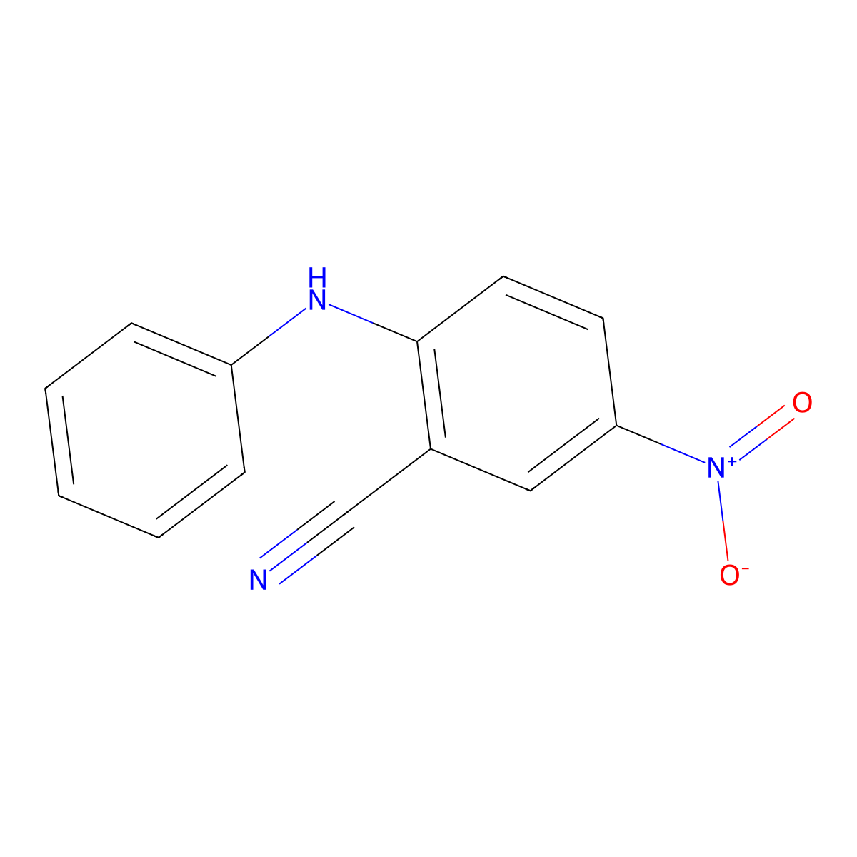 2-Anilino-5-nitrobenzonitrile molecular structure, CAS 16588-03-7