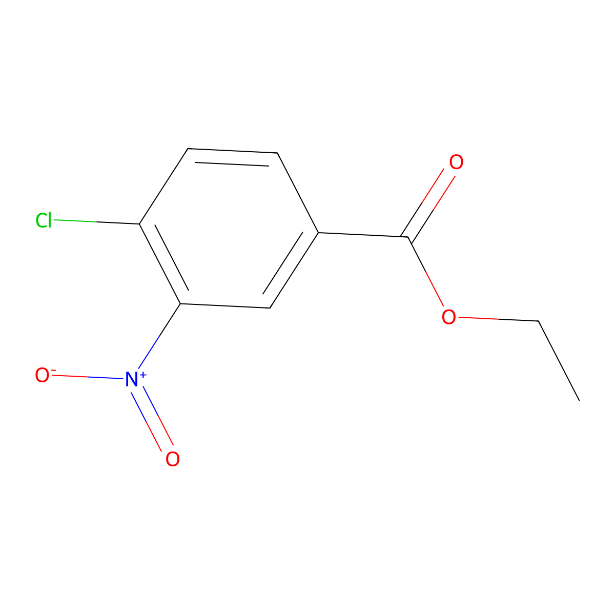 Ethyl 4-chloro-3-nitrobenzoate molecular structure, CAS 16588-16-2