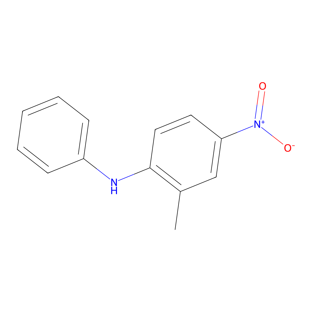 2-methyl-4-nitro-N-phenylaniline molecular structure, CAS 16588-31-1