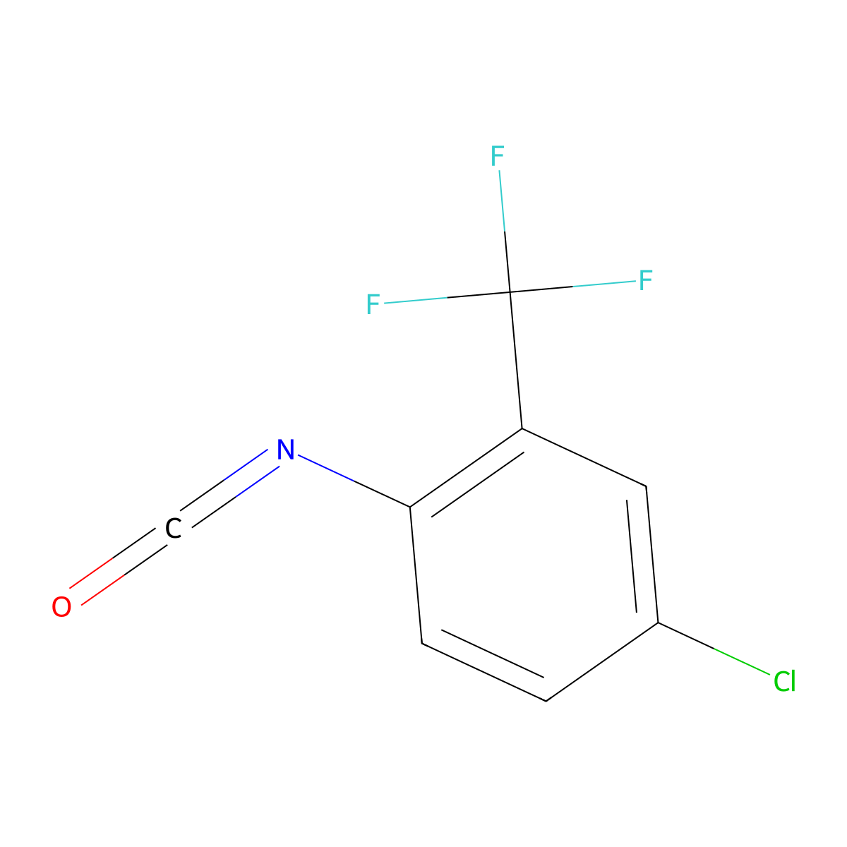 4-Chloro-2-(trifluoromethyl)phenyl isocyanate molecular structure, CAS 16588-69-5