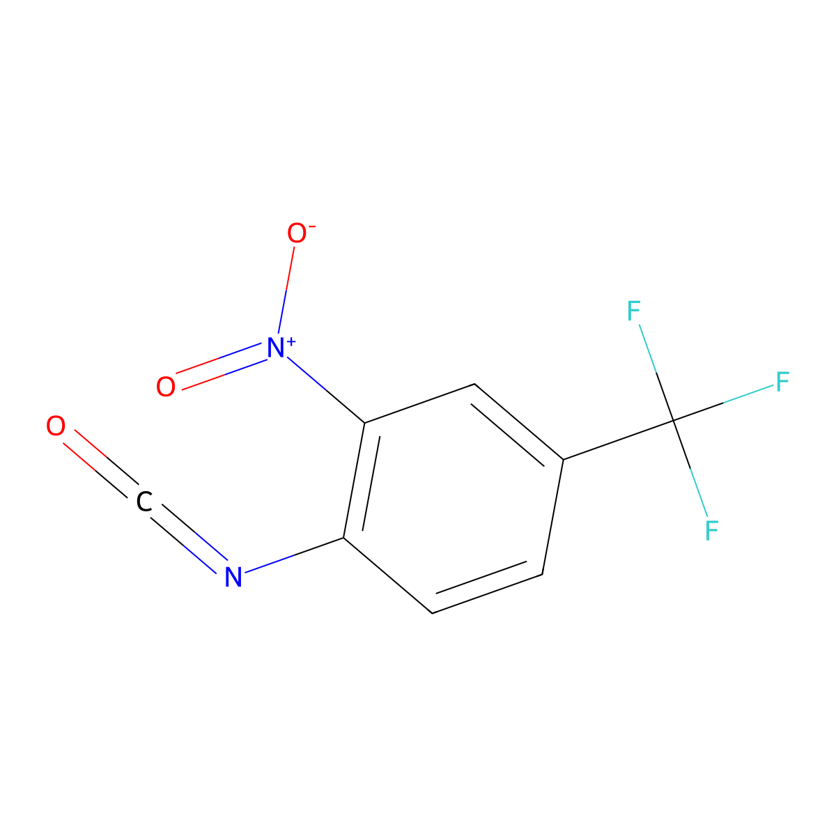 1-Isocyanato-2-nitro-4-(trifluoromethyl)benzene molecular structure, CAS 16588-70-8