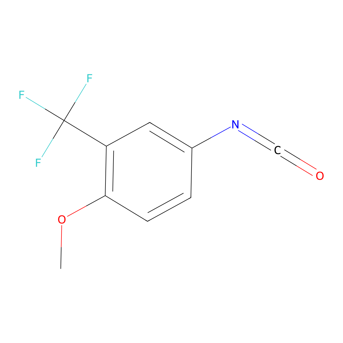 4-Isocyanato-1-methoxy-2-(trifluoromethyl)benzene molecular structure, CAS 16588-76-4