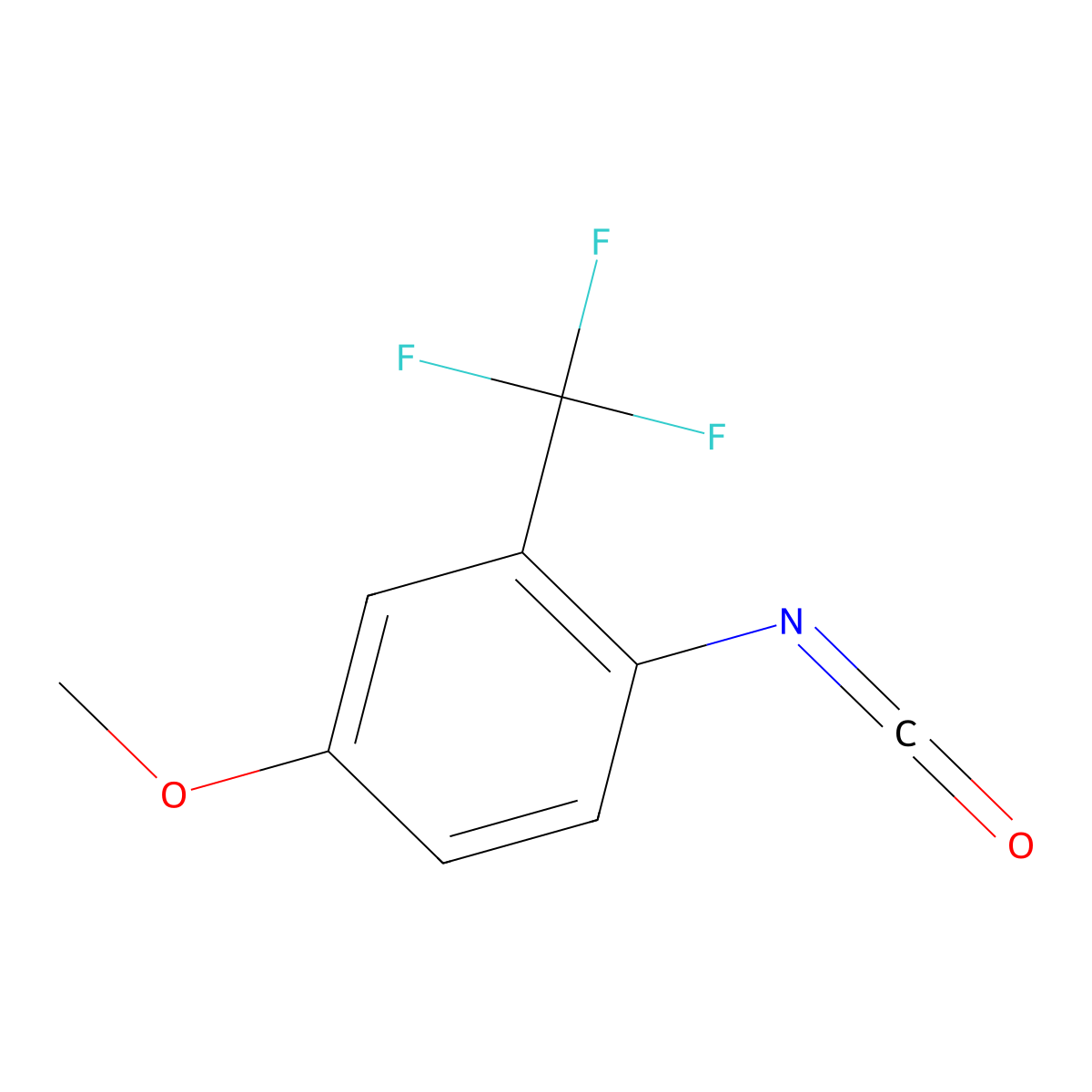1-Isocyanato-4-methoxy-2-(trifluoromethyl)benzene molecular structure, CAS 16588-77-5