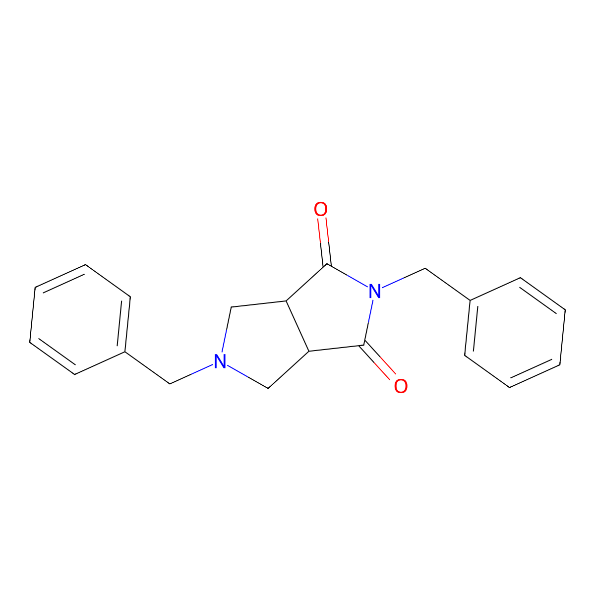 2,5-Dibenzyltetrahydropyrrolo[3,4-c]pyrrole-1,3(2H,3aH)-dione molecular structure, CAS 165893-99-2