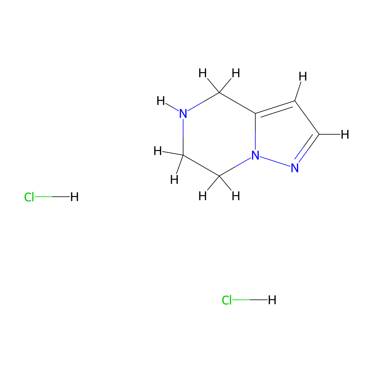 4H,5H,6H,7H-pyrazolo[1,5-a]pyrazine dihydrochloride molecular structure, CAS 165894-07-5