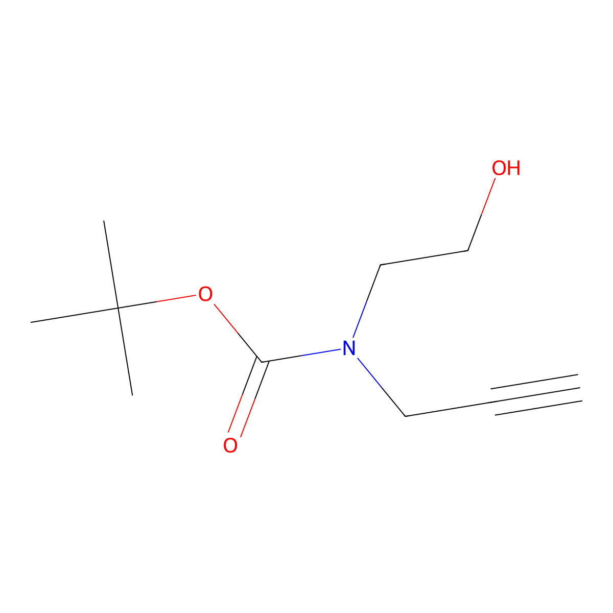 tert-Butyl (2-hydroxyethyl)(prop-2-yn-1-yl)carbamate molecular structure, CAS 165894-37-1