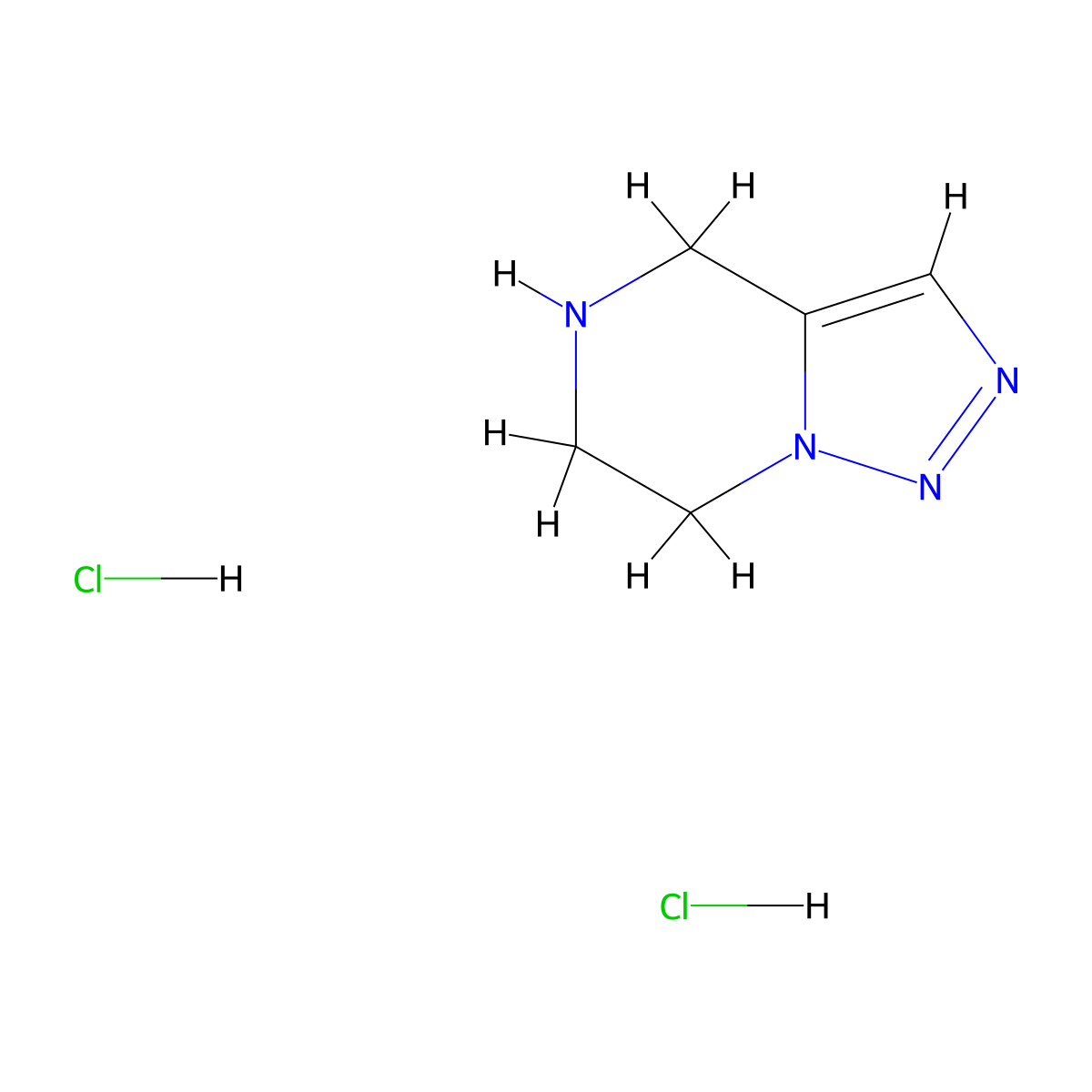 4,5,6,7-Tetrahydro-[1,2,3]triazolo[1,5-a]pyrazine dihydrochloride molecular structure, CAS 165894-38-2