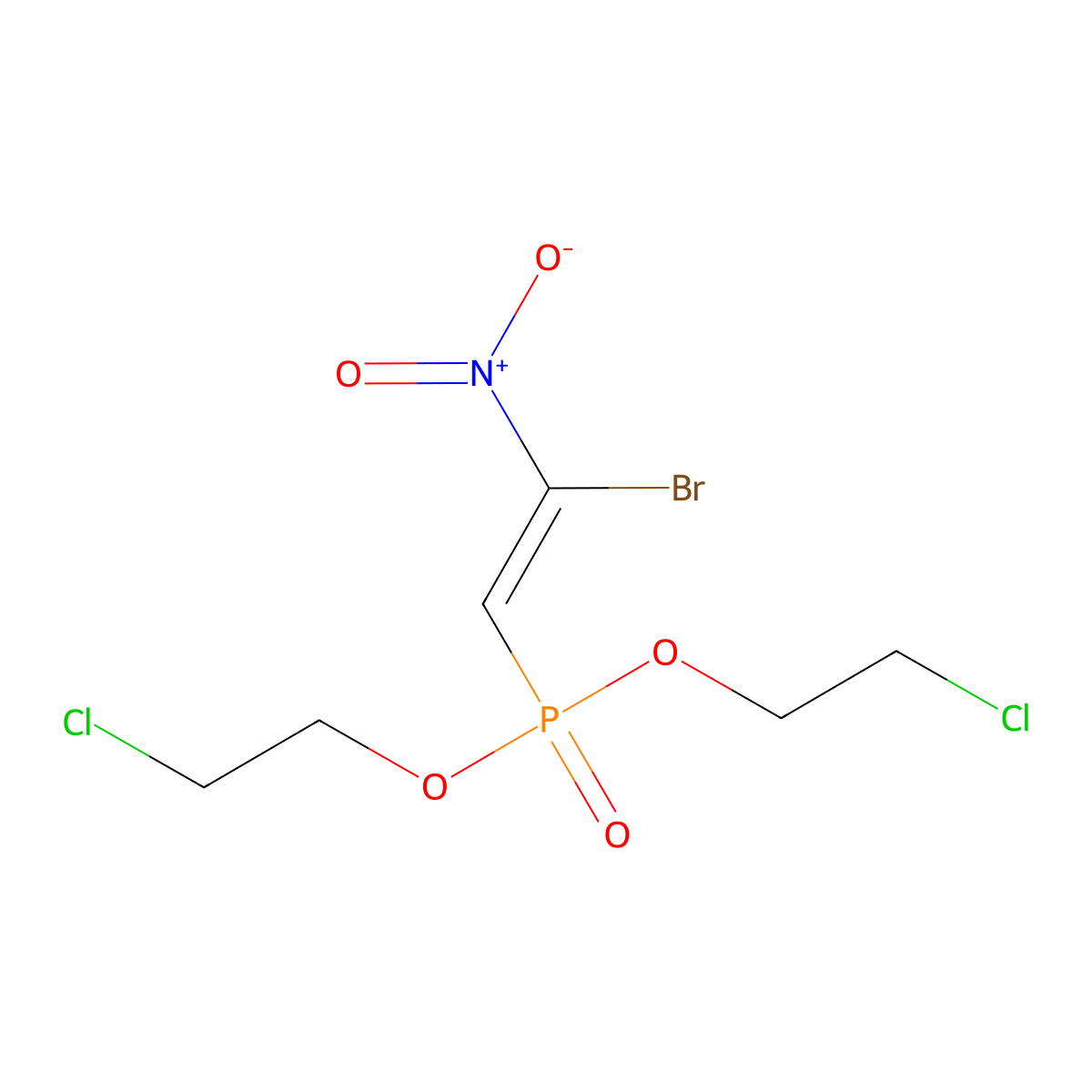 Phosphonic acid, (2-bromo-2-nitroethenyl)-, bis(2-chloroethyl) ester molecular structure, CAS 165896-79-7