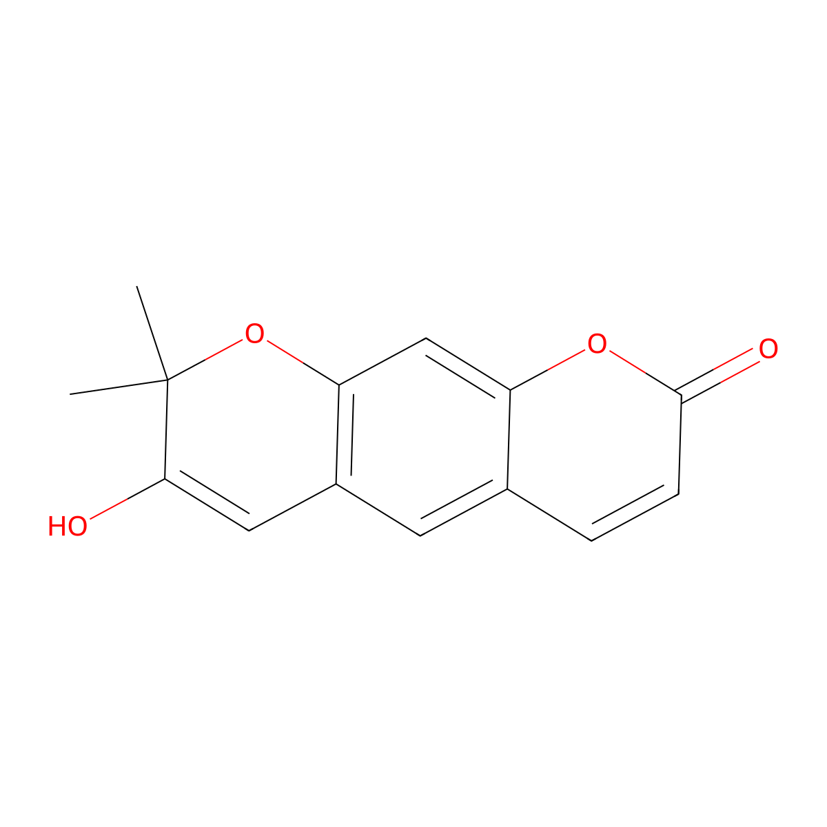 3'-Hydroxyxanthyletin molecular structure, CAS 165900-08-3