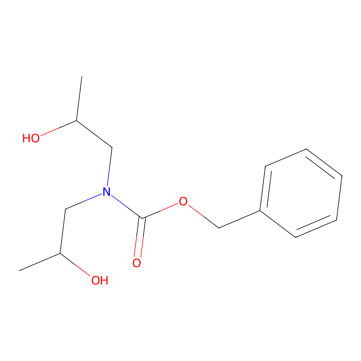 benzyl N,N-bis(2-hydroxypropyl)carbamate molecular structure, CAS 165901-46-2