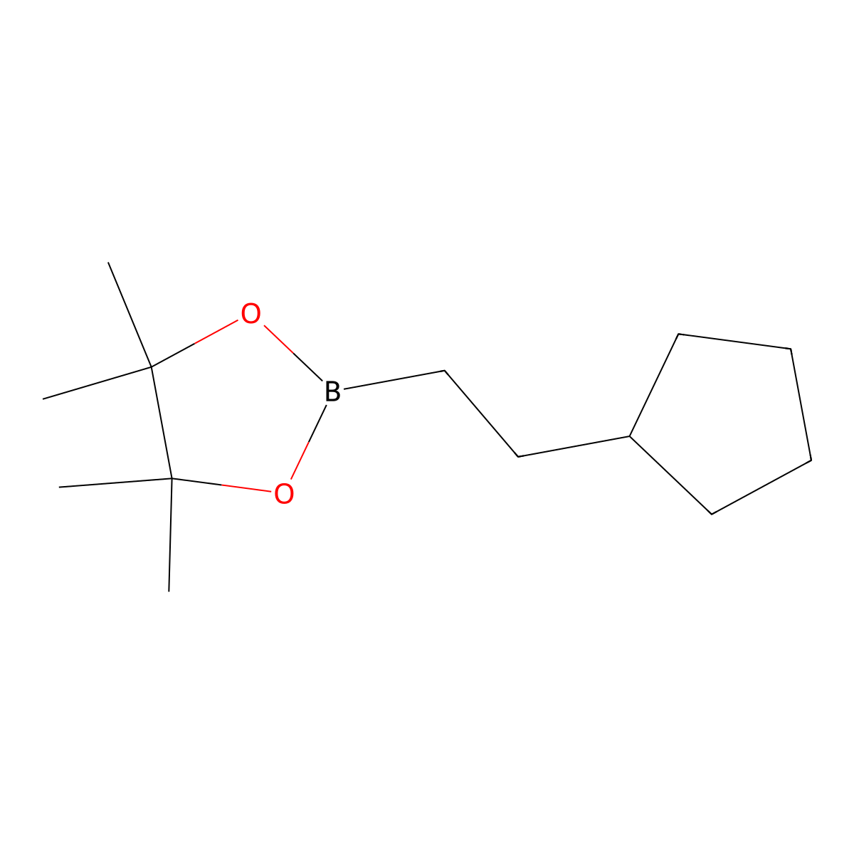 2-(2-Cyclopentylethyl)-4,4,5,5-tetramethyl-1,3,2-dioxaborolane molecular structure, CAS 165904-21-2