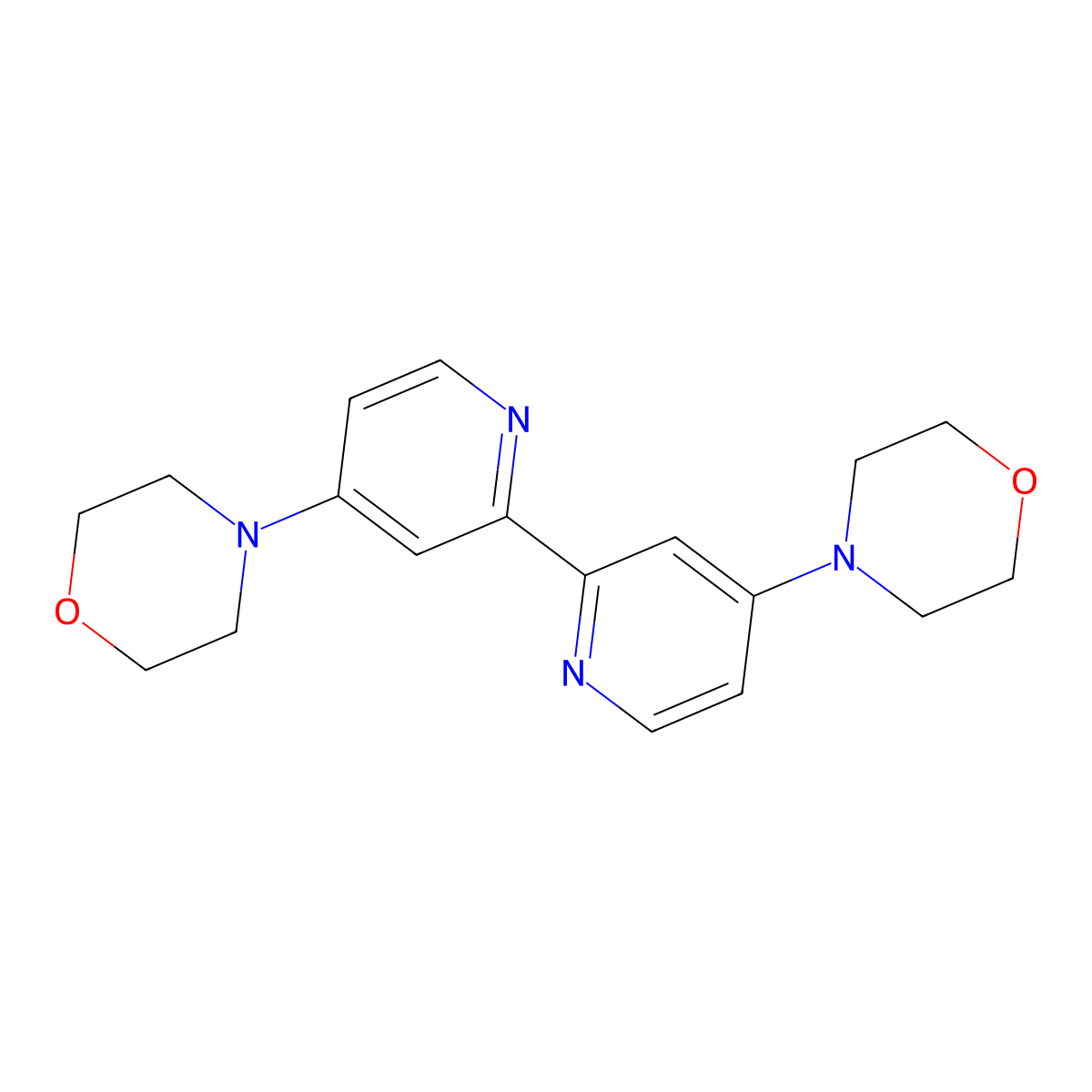 4,4'-Dimorpholino-2,2'-bipyridine molecular structure, CAS 1659312-61-4
