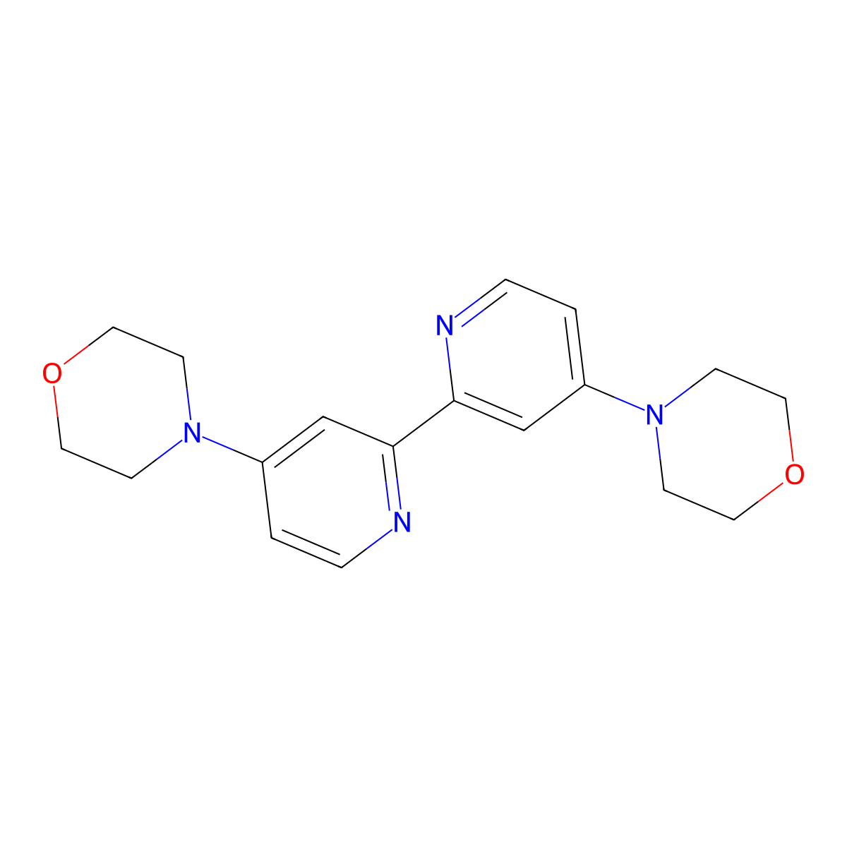 4,4'-Dimorpholino-2,2'-bipyridine molecular structure, CAS 1659312-61-4