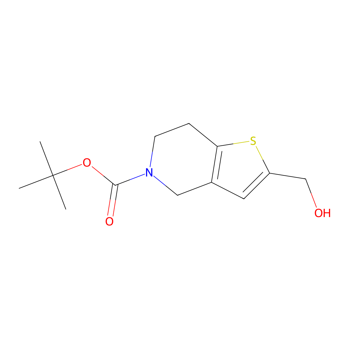 Ethyl 5-boc-4,5,6,7-tetrahydrothieno[3,2-C]pyridine-2-methanol molecular structure, CAS 165947-56-8