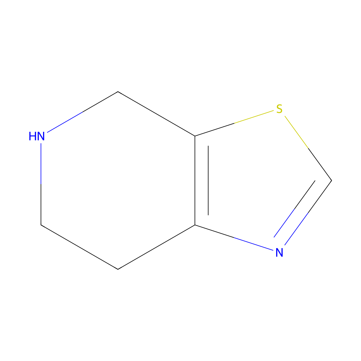 4H,5H,6H,7H-(1,3)thiazolo(5,4-c)pyridine molecular structure, CAS 165948-23-2