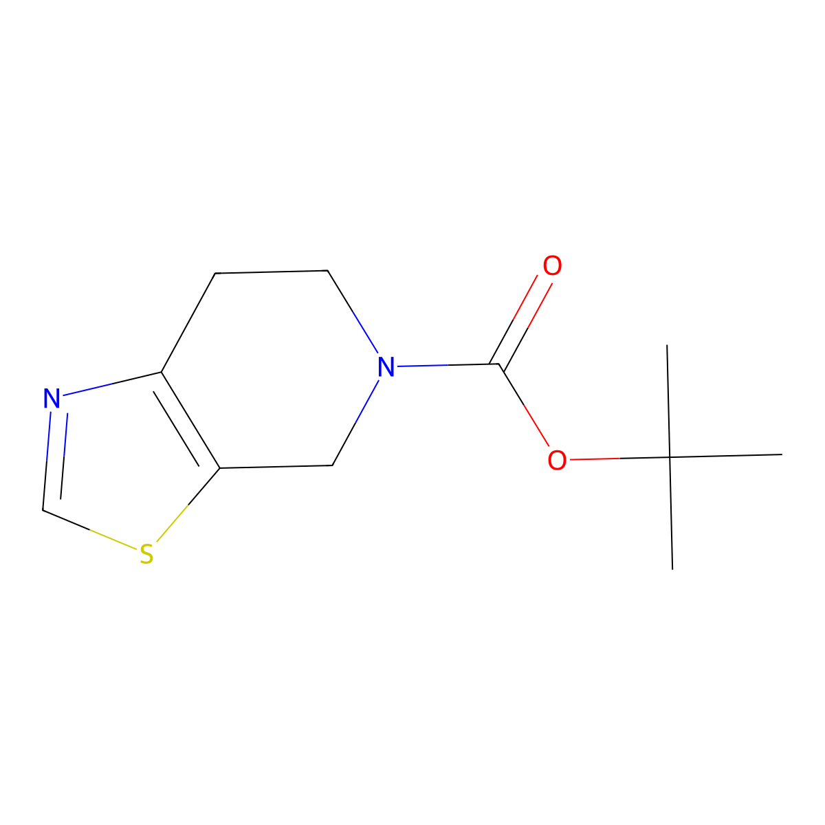 Tert-butyl 6,7-dihydrothiazolo[5,4-C]pyridine-5(4H)-carboxylate molecular structure, CAS 165948-24-3