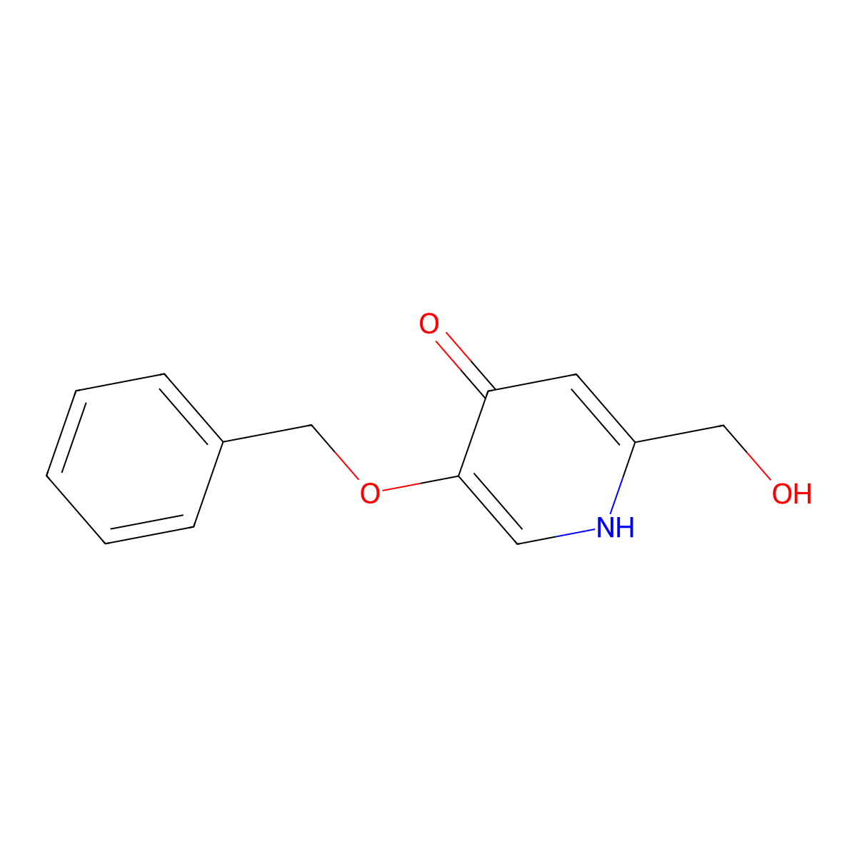 5-(Benzyloxy)-2-(hydroxymethyl)-1,4-dihydropyridin-4-one molecular structure, CAS 165948-37-8