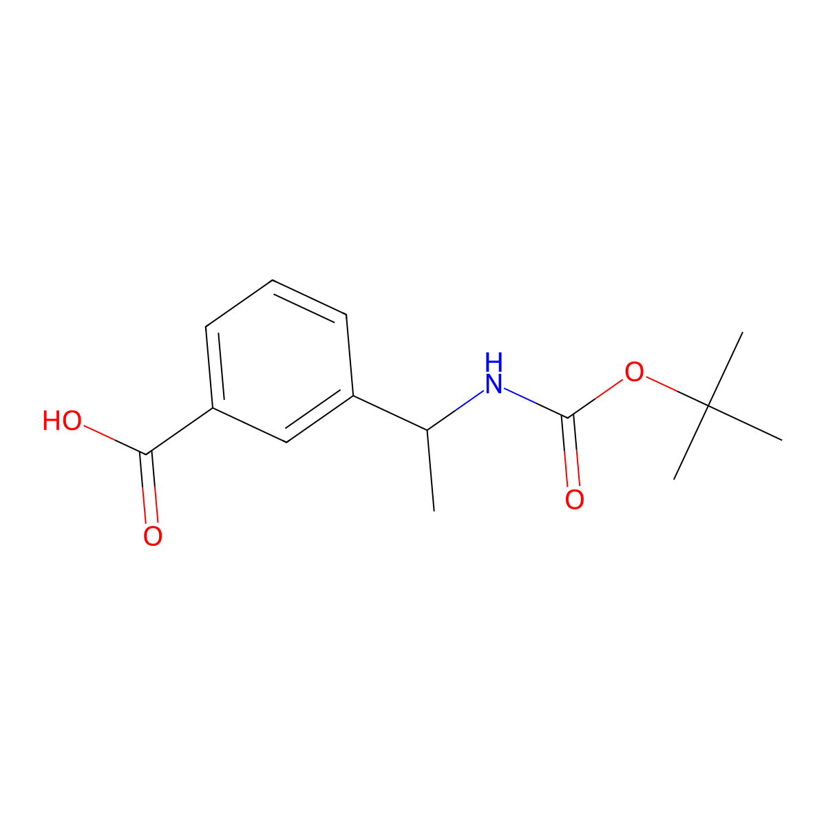 3-(1-((tert-Butoxycarbonyl)amino)ethyl)benzoic acid molecular structure, CAS 165949-84-8