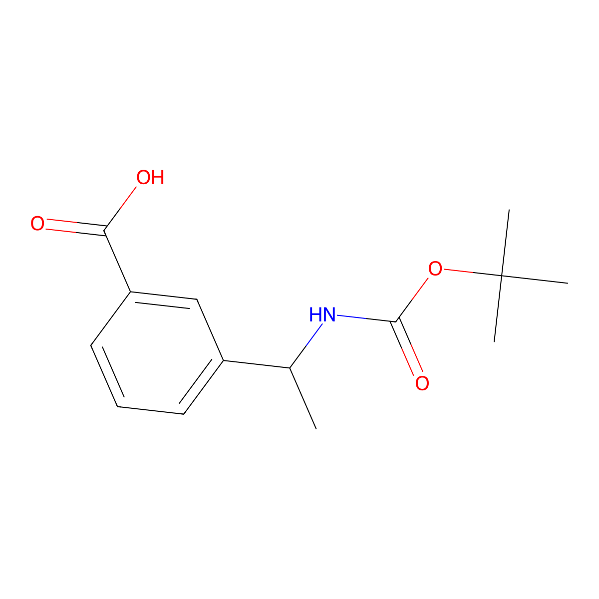 3-(1-((tert-Butoxycarbonyl)amino)ethyl)benzoic acid molecular structure, CAS 165949-84-8